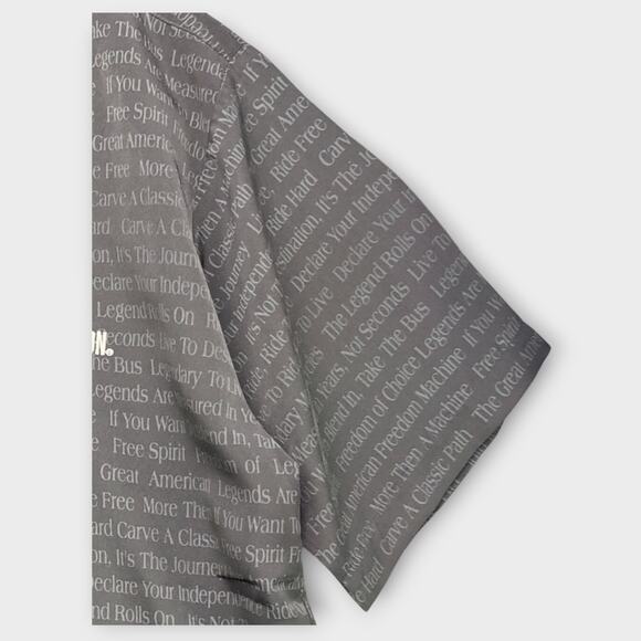 Harley-Davidson All Over Print “Quotes” button down short sleeve shirt Size L - Picture 4 of 6